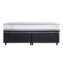 Cama Box Queen Herval C1634 158x198x67cm Molas Ensacadas - Branco/Preto