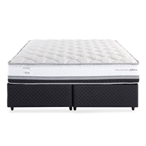 Cama Box King Herval C1634 193x203x67cm Molas Ensacadas - Branco/Preto