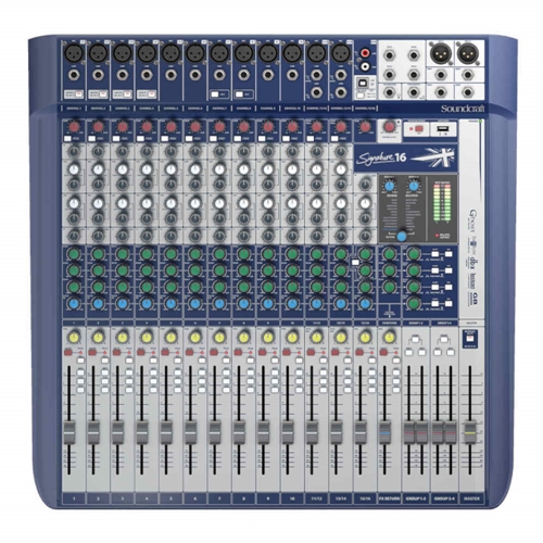 Mesa de Som Soundcraft Signature 16 Canais Phantom Power Azul - Bivolt