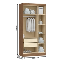 Guarda-Roupa Solteiro 3 Portas 2 Gavetas Castro Infinity 3830A