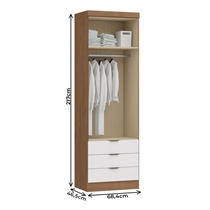 Guarda-Roupa Solteiro 2 Portas 3 Gavetas Castro Infinity 3821A