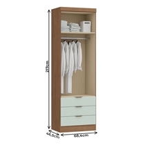 Guarda-Roupa Solteiro 2 Portas 3 Gavetas Castro Infinity 3821A