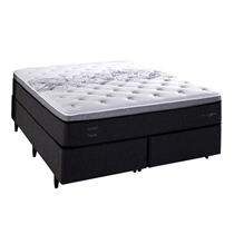 Cama Box Queen Herval C1629 158x198x73cm Molas Ensacadas - Preto/Branco