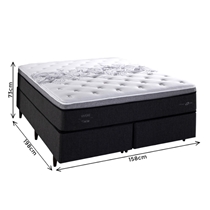 Cama Box Queen Herval C1629 158x198x73cm Molas Ensacadas - Preto/Branco