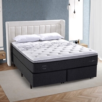 Cama Box Queen Herval C1629 158x198x73cm Molas Ensacadas - Preto/Branco