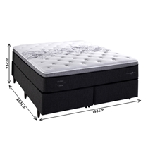 Cama Box King Herval C1629 193x203x73cm Molas Ensacadas - Preto/Branco