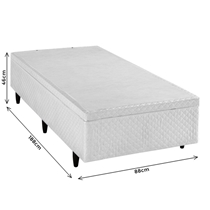 Base Baú para Cama Box Solteiro Herval MH1439 Idea 88x188x46cm - Branco