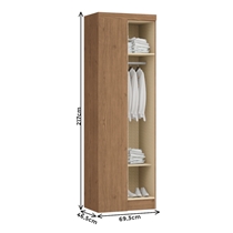 Guarda-Roupa Modulado de Canto Reto 1 Porta Castro Infinity 3807A