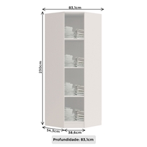 Guarda-Roupa Modulado de Canto Oblíquo 1 Porta Castro Requinte 7205M