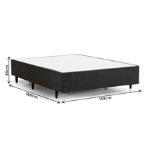 Base para Cama Box Casal Herval Meditare Poliéster 138x188x39cm - Preto