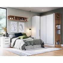 Quarto Modulado Casal 7 Peças Castro Requinte - Branco Line/Macadâmia