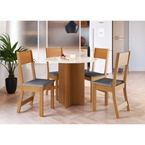 Conjunto Mesa de Jantar e 4 Cadeiras Alice Indekes