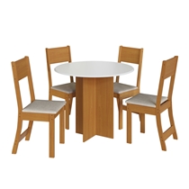 Conjunto Mesa de Jantar e 4 Cadeiras Alice Indekes