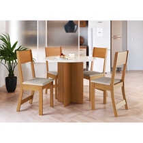 Conjunto Mesa de Jantar e 4 Cadeiras Alice Indekes