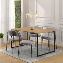 Conjunto Mesa de Jantar Porto e 4 Cadeiras Mila Fitmobel – Natura/Cappuccino