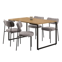 Conjunto Mesa de Jantar Porto e 4 Cadeiras Mila Fitmobel – Natura/Cappuccino