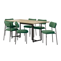 Conjunto Mesa de Jantar Seriema e 6 Cadeiras Mila Fitmobel – Natura/Verde