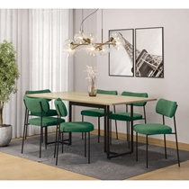 Conjunto Mesa de Jantar Seriema e 6 Cadeiras Mila Fitmobel – Natura/Verde