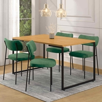 Conjunto Mesa de Jantar Porto e 4 Cadeiras Mila Fitmobel - Natura/Verde