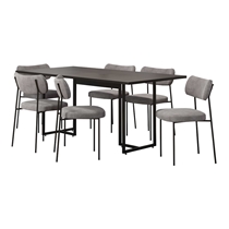 Conjunto Mesa de Jantar Seriema e 6 Cadeiras Mila Fitmobel - Preto/Cappuccino