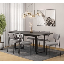 Conjunto Mesa de Jantar Seriema e 6 Cadeiras Mila Fitmobel - Preto/Cappuccino