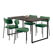 Conjunto Mesa de Jantar Porto e 4 Cadeiras Mila Fitmobel – Preto/Verde