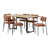 Conjunto Mesa de Jantar Seriema e 6 Cadeiras Mila Fitmobel - Natura/Terracota