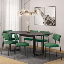 Conjunto Mesa de Jantar Seriema e 6 Cadeiras Mila Fitmobel - Preto/Verde