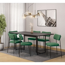 Conjunto Mesa de Jantar Seriema e 6 Cadeiras Mila Fitmobel - Preto/Verde