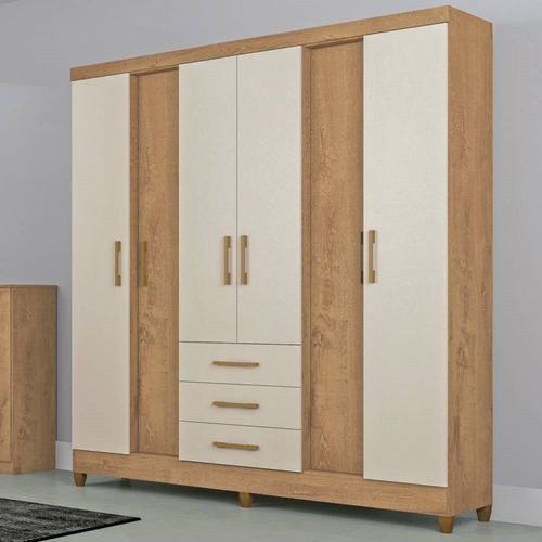 Guarda-Roupa Casal 6 Portas 3 Gavetas Atualle Durban