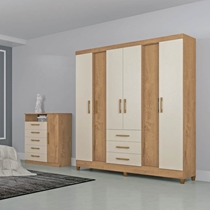 Guarda-Roupa Casal 6 Portas 3 Gavetas Atualle Durban