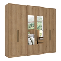 Guarda-Roupa Casal Glass 6 Portas 4 Gavetas THB Baviera