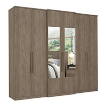 Guarda-Roupa Casal Glass 6 Portas 4 Gavetas THB Baviera