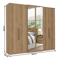 Guarda-Roupa Casal Full Glass 6 Portas 4 Gavetas THB Baviera