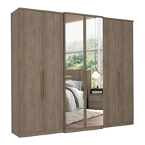 Guarda-Roupa Casal Full Glass 6 Portas 4 Gavetas THB Baviera