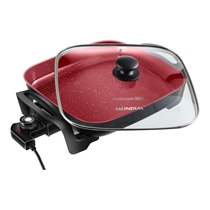 Panela Elétrica Grill Mondial PE-49-RC 1200W Preto/Vermelho