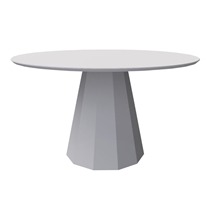 Mesa de Jantar 6 Lugares 100% MDF com Tampo de Vidro New Ceval Isis 135x135cm