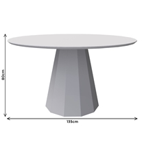 Mesa de Jantar 6 Lugares 100% MDF com Tampo de Vidro New Ceval Isis 135x135cm