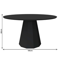 Mesa de Jantar 6 Lugares 100% MDF com Tampo de Vidro New Ceval Isis 135x135cm