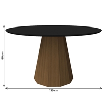 Mesa de Jantar 6 Lugares 100% MDF com Tampo de Vidro New Ceval Isis 135x135cm