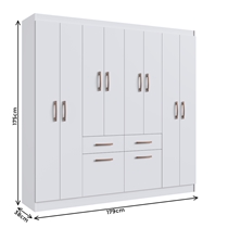 Guarda-Roupa Casal 10 Portas 2 Gavetas Doripel Catalunha