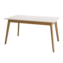 Conjunto Mesa de Jantar e 6 Cadeiras Topázio Dobuê – Off White/Areia