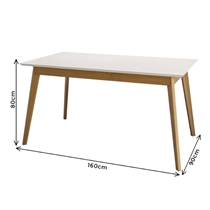 Conjunto Mesa de Jantar e 6 Cadeiras Topázio Dobuê – Off White/Areia