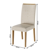 Conjunto Mesa de Jantar e 6 Cadeiras Topázio Dobuê – Off White/Areia