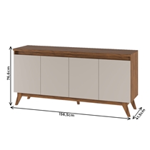 Buffet 4 Portas 156cm Viero Flip