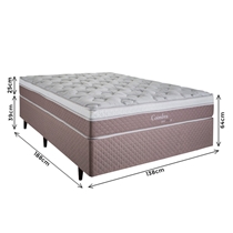 Cama Box Casal Herval Coimbra 138x188x64cm Molas Maxspring - Marrom