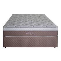 Cama Box Casal Herval Coimbra 138x188x64cm Molas Maxspring - Marrom