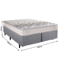 Cama Box King Herval C1604 193X203X64 Espuma - Branco/Cinza