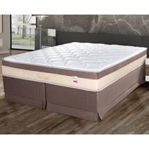 Cama Box Queen Cristalflex New Confort 158x198x65cm Molas Ensacadas - Branco/Marrom