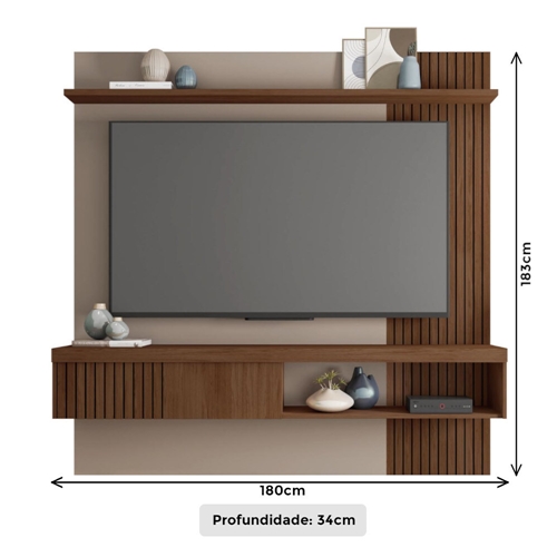 Painel para TV até 65 Polegadas 1 80m Caemmun Jade Schumann